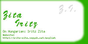 zita iritz business card